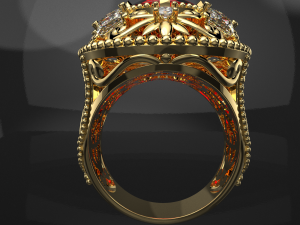 ROYAL RED RUBY RING WITH ANIMATION VIDEO 3D Model
