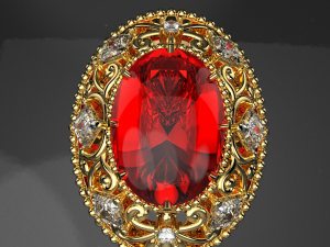 ROYAL RED RUBY RING WITH ANIMATION VIDEO 3D Model