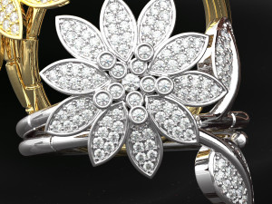 FLOWER DIAMOND RING 3D Model