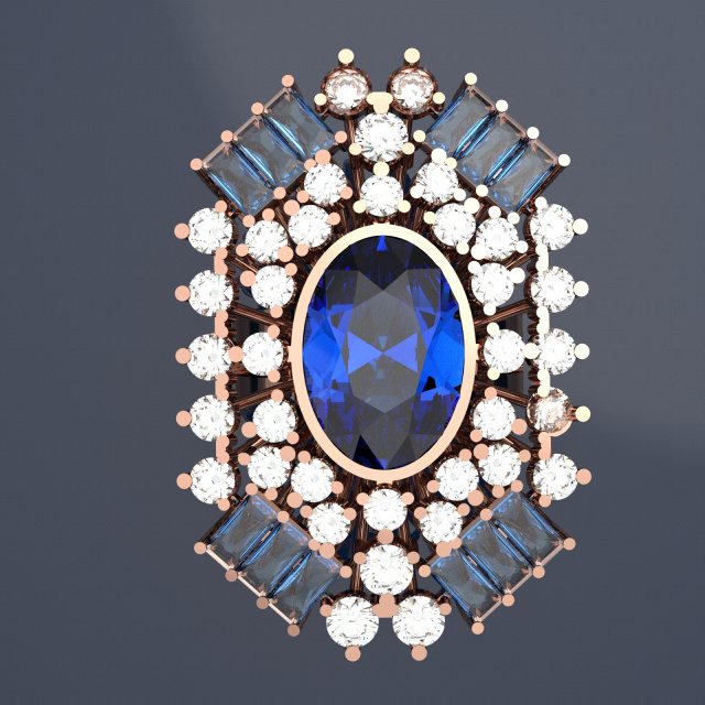 SAPHIRE BIG RING FILE 3DM AND KEYSHOT FILE RENDER 3D 模型 .c4d .max .obj .3ds .fbx .stl .blend 