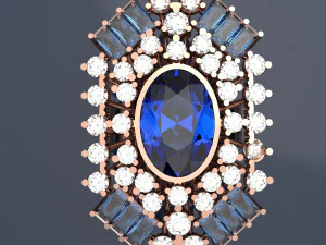 ФАЙЛ З ВЕЛИКИМ КІЛЬЦЕМ САПФІР 3DM ТА ВИЗУАЛІЗАЦІЯ ФАЙЛУ KEYSHOT 3D Модель