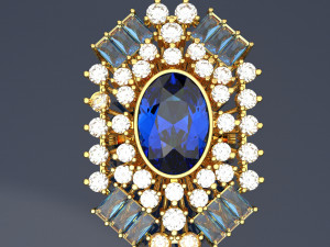 SAPHIRE BIG RING FILE 3DM AND KEYSHOT FILE RENDER 3D 模型
