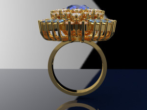 SAPHIRE BIG RING FILE 3DM AND KEYSHOT FILE RENDER 3D 模型