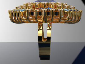 SAPHIRE BIG RING FILE 3DM AND KEYSHOT FILE RENDER 3D 模型