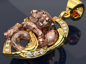 Cat Pendant-necklace Jewelry 3dm file and keyshot file rendering Modelo 3D