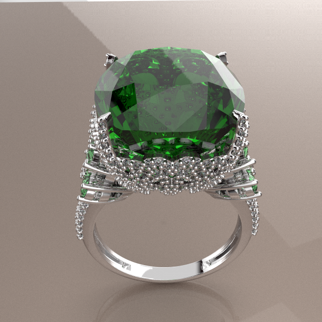 BIG MAIN GEMSTONE RING FILE 3DM AND KEYSHOT RENDERING Modelo 3D .c4d .max .obj .3ds .fbx .stl .blend 