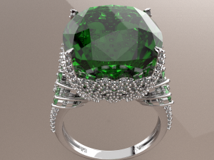 BIG MAIN GEMSTONE RING FILE 3DM AND KEYSHOT RENDERING Modèle 3D