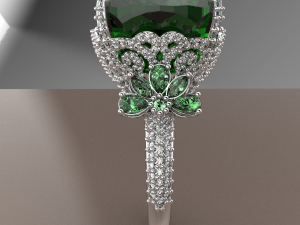 BIG MAIN GEMSTONE RING FILE 3DM AND KEYSHOT RENDERING Modelo 3D