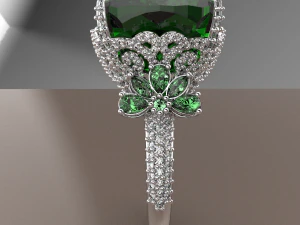 BIG MAIN GEMSTONE RING FILE 3DM AND KEYSHOT RENDERING 3D Model