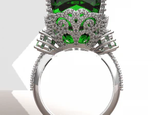BIG MAIN GEMSTONE RING FILE 3DM AND KEYSHOT RENDERING 3D Model