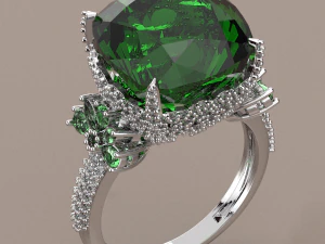 BIG MAIN GEMSTONE RING FILE 3DM AND KEYSHOT RENDERING 3D Model