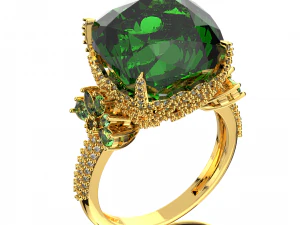 BIG MAIN GEMSTONE RING FILE 3DM AND KEYSHOT RENDERING 3D Model