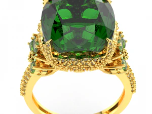 BIG MAIN GEMSTONE RING FILE 3DM AND KEYSHOT RENDERING 3D Model