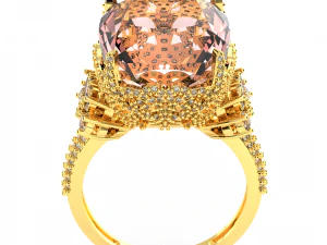 BIG MAIN GEMSTONE RING FILE 3DM AND KEYSHOT RENDERING 3D Model