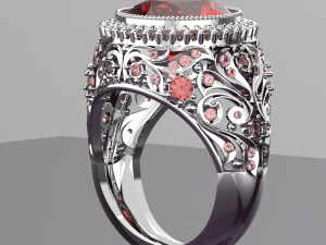 BIG MAIN DIAMOND ROYALTY RING FILE 3DM Modello 3D