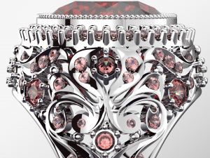 BIG MAIN DIAMOND ROYALTY RING FILE 3DM Modello 3D