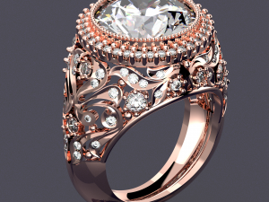 BIG MAIN DIAMOND ROYALTY RING FILE 3DM Modello 3D