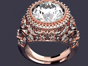 BIG MAIN DIAMOND ROYALTY RING FILE 3DM Modello 3D
