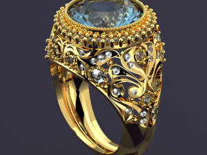 BIG MAIN DIAMOND ROYALTY RING FILE 3DM Modello 3D