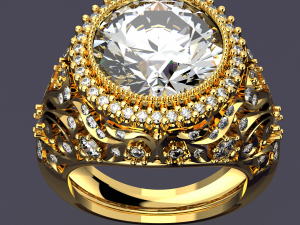 BIG MAIN DIAMOND ROYALTY RING FILE 3DM Modello 3D