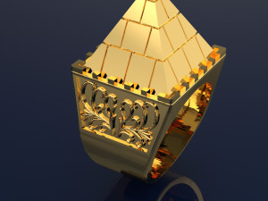 Egyptian Pyramids Big Ring file STL 3Dモデル