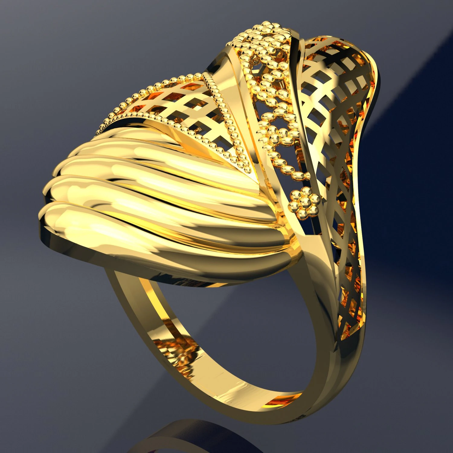 WAVE BIG RING PRINTED FILE 3D Model .c4d .max .obj .3ds .fbx .stl .blend