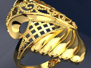 WAVE BIG RING PRINTED FILE 3D Model