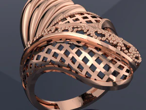 WAVE BIG RING PRINTED FILE 3D Model