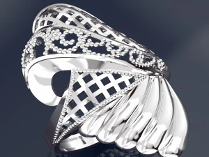WAVE BIG RING PRINTED FILE 3D Model