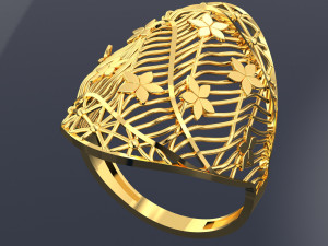 FLOWER BIG RING READY TO PRINT 3D Model