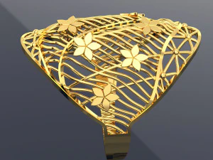 FLOWER BIG RING READY TO PRINT 3D Model