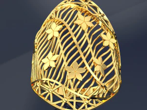FLOWER BIG RING READY TO PRINT 3D Model