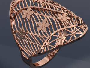 FLOWER BIG RING READY TO PRINT 3D Модель
