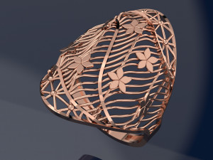 FLOWER BIG RING READY TO PRINT 3D Модель