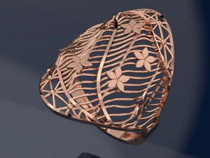 FLOWER BIG RING READY TO PRINT 3D Model