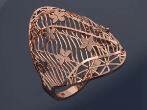 FLOWER BIG RING READY TO PRINT 3D Model