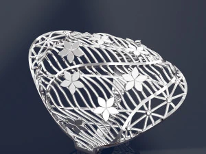 FLOWER BIG RING READY TO PRINT 3D Model