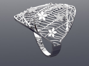 FLOWER BIG RING READY TO PRINT 3D Модель