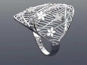FLOWER BIG RING READY TO PRINT 3D Model