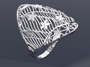 FLOWER BIG RING READY TO PRINT 3D Модель