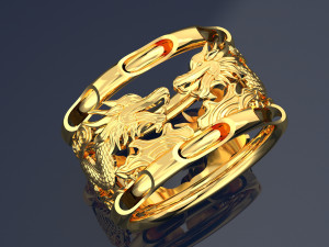 2 DRAGON ON RING JEWELRY FILE 3DM 3D Model