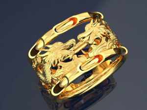 2 FILE DI GIOIELLI CON DRAGO SU ANELLO 3DM Modello 3D