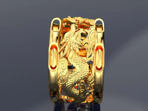 2 DRAGON ON RING JEWELRY FILE 3DM 3D Model