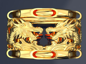 2 DRAGON ON RING JEWELRY FILE 3DM Modelo 3D