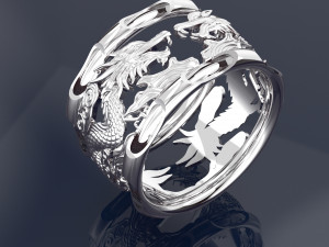 2 DRAGON ON RING JEWELRY FILE 3DM Modelo 3D
