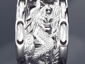 2 DRAGON ON RING JEWELRY FILE 3DM 3D Model