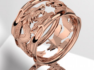 2 DRAGON ON RING JEWELRY FILE 3DM Modelo 3D
