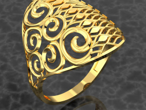 WAVE RING FILE 3DM AND KEYSHOT FILE RENDERING 3D Model