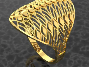 WAVE RING FILE 3DM AND KEYSHOT FILE RENDERING 3D Model