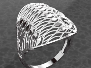 WAVE RING FILE 3DM AND KEYSHOT FILE RENDERING 3D Model